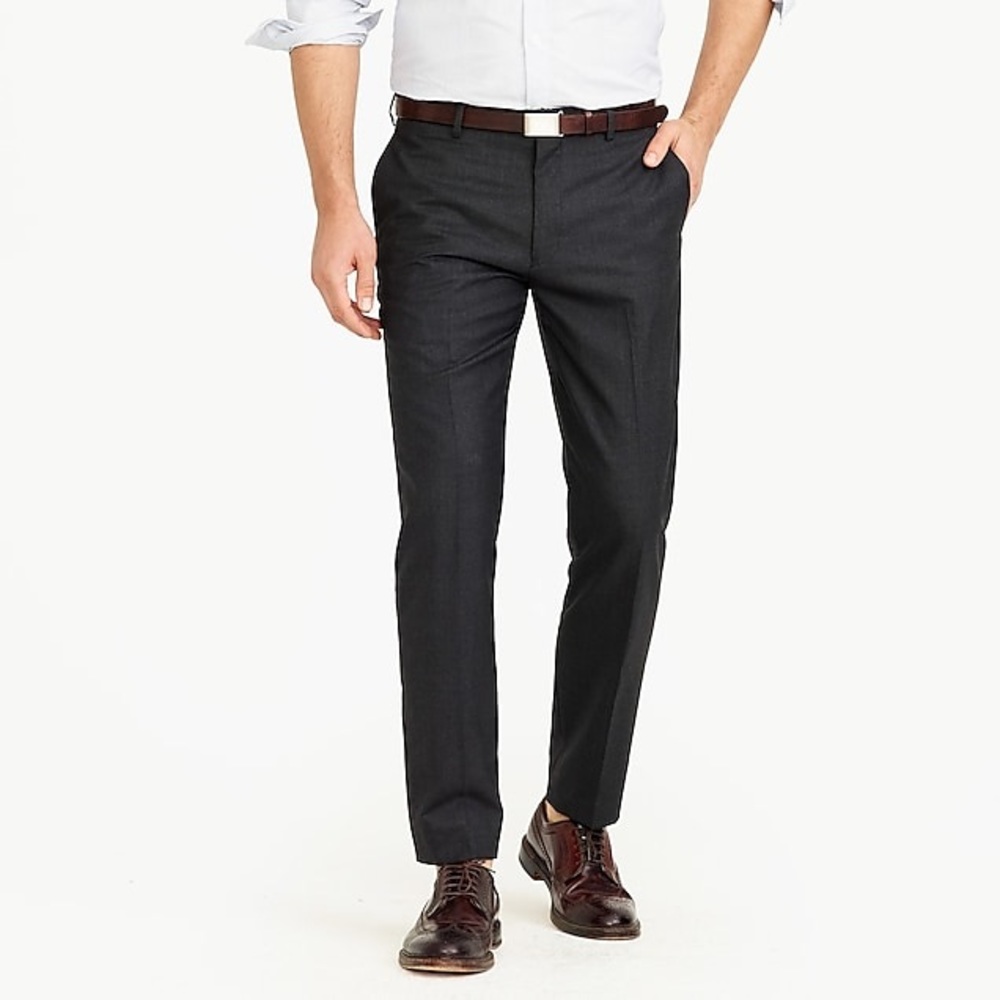 J. CREW CROSBY SATIN STRIPED SUIT PANTS
